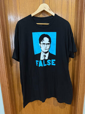 The Office False Graphic T Shirt Black Blue XL Men's